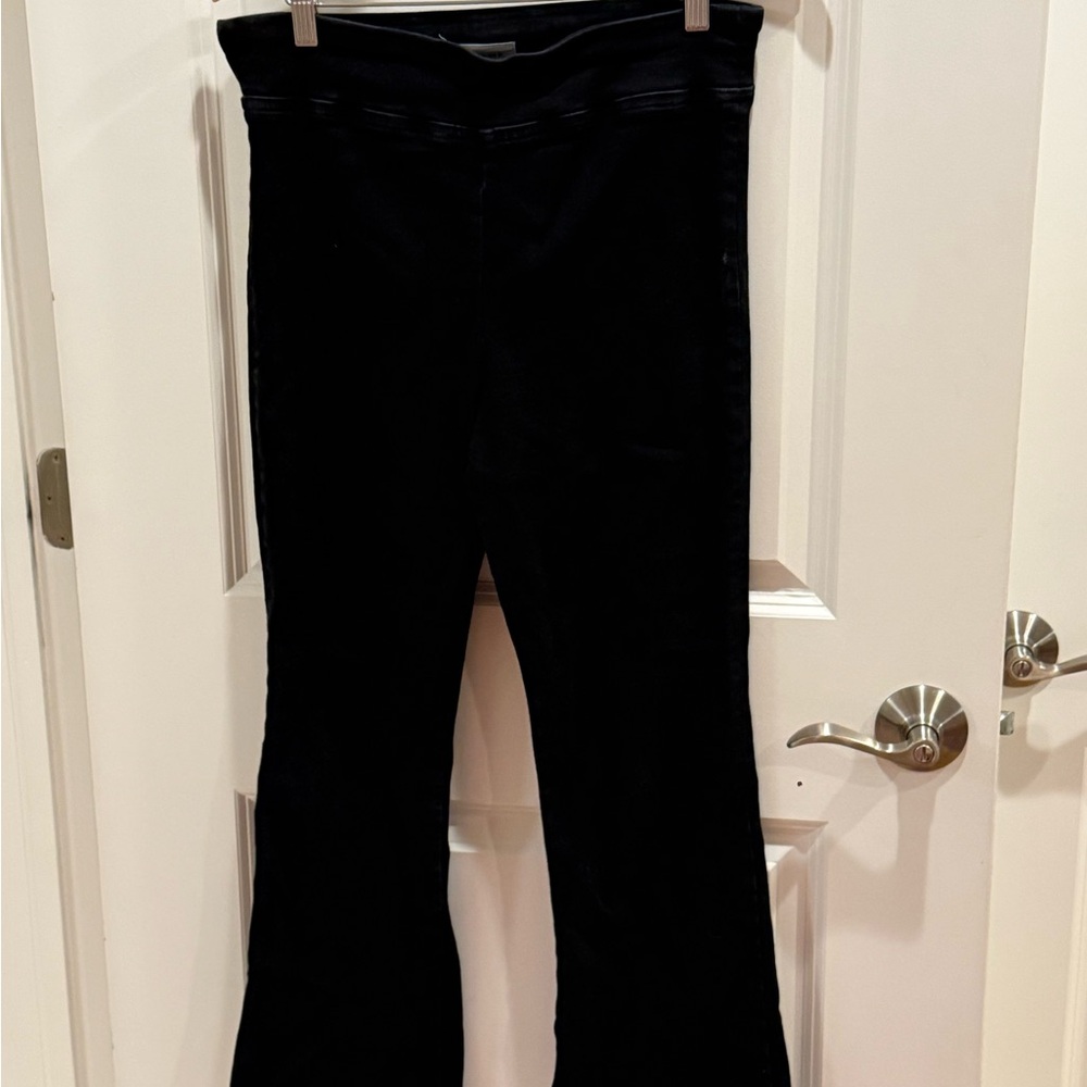 Frame Denim Black Flare Wide Leg Jeans